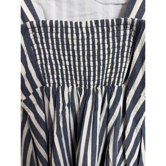Kate Spade Seersucker Stripe Dress Blue White Sleeveless Fit & Flare Size 2 - Picture 3 of 9